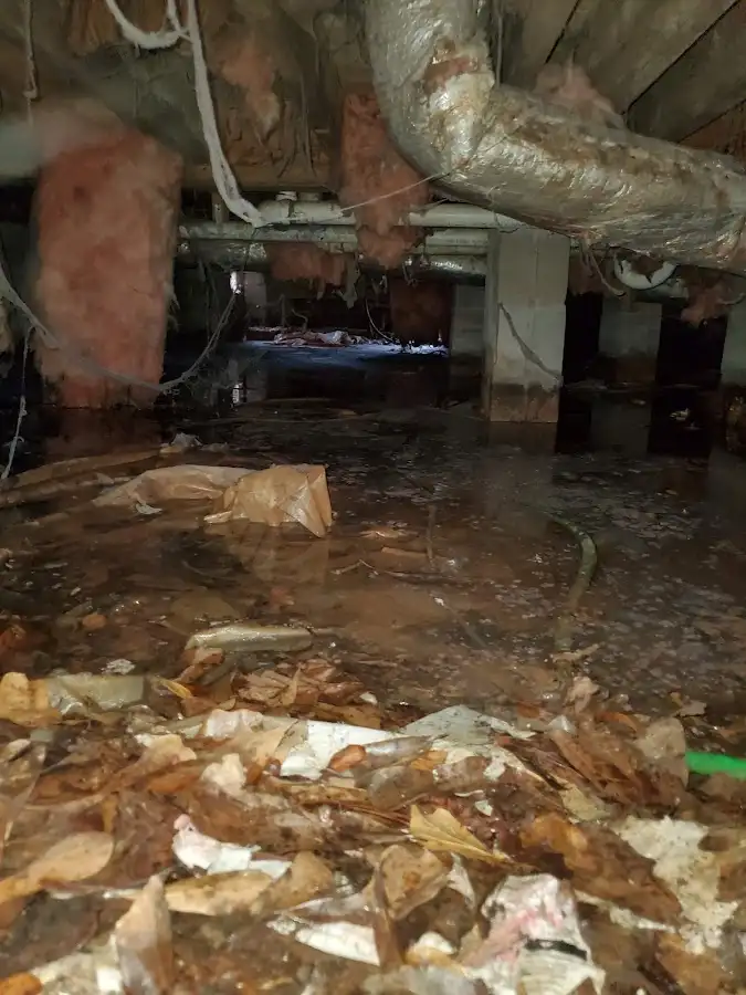 Crawl space flood assessment for Commercial Water Damage Restoration in Monaca